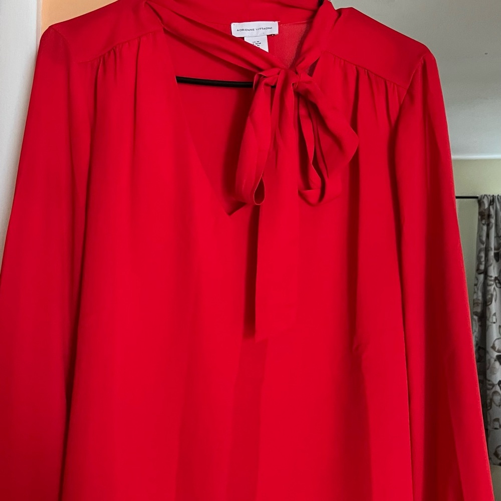 Red blouse with front tie